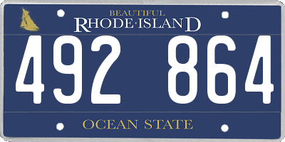 RI license plate 492864