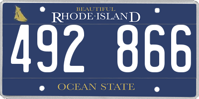 RI license plate 492866