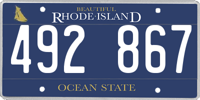 RI license plate 492867