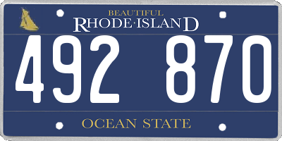 RI license plate 492870