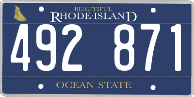 RI license plate 492871