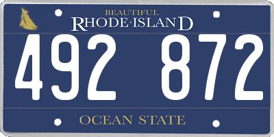 RI license plate 492872