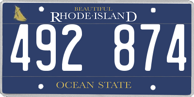 RI license plate 492874
