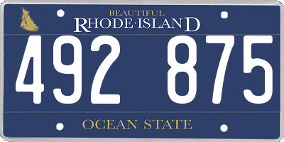 RI license plate 492875
