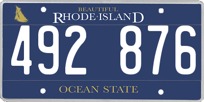 RI license plate 492876
