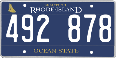 RI license plate 492878