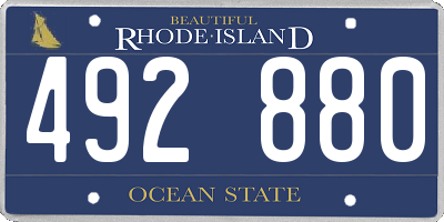 RI license plate 492880