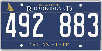 RI license plate 492883