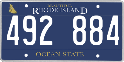 RI license plate 492884