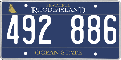 RI license plate 492886