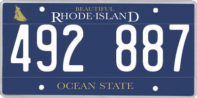 RI license plate 492887