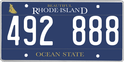 RI license plate 492888