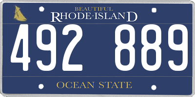 RI license plate 492889
