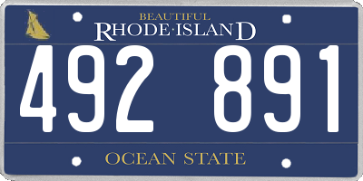 RI license plate 492891