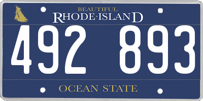 RI license plate 492893