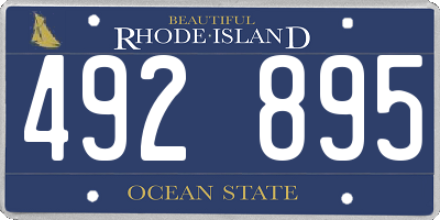 RI license plate 492895