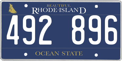 RI license plate 492896