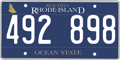 RI license plate 492898