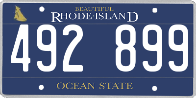 RI license plate 492899