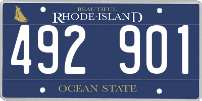 RI license plate 492901