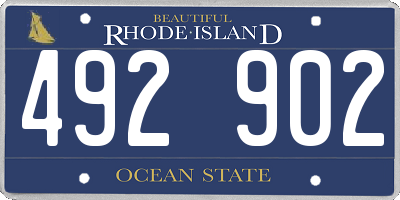 RI license plate 492902