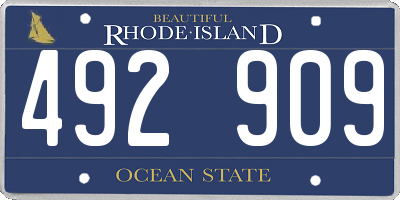RI license plate 492909