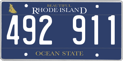 RI license plate 492911