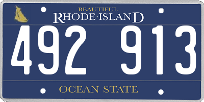 RI license plate 492913