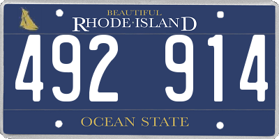 RI license plate 492914