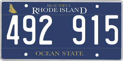 RI license plate 492915