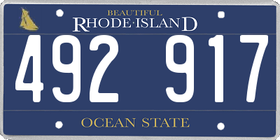 RI license plate 492917