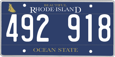 RI license plate 492918
