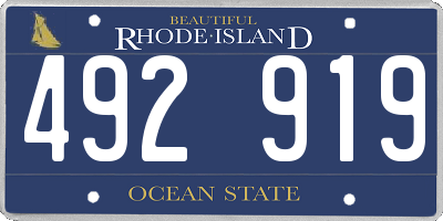 RI license plate 492919