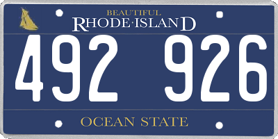 RI license plate 492926