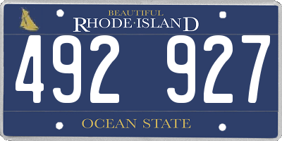 RI license plate 492927