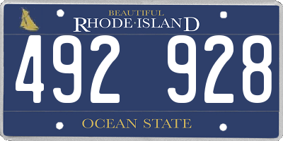 RI license plate 492928