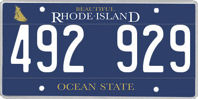 RI license plate 492929