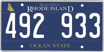 RI license plate 492933