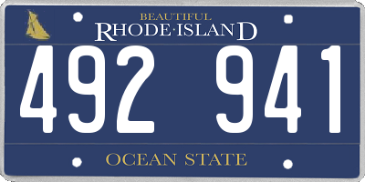 RI license plate 492941
