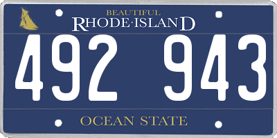 RI license plate 492943