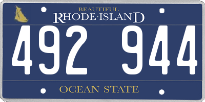 RI license plate 492944