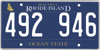 RI license plate 492946