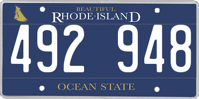 RI license plate 492948