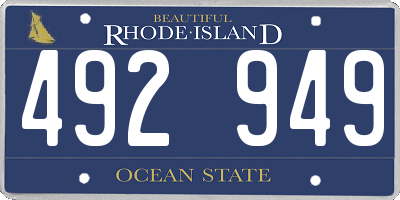 RI license plate 492949