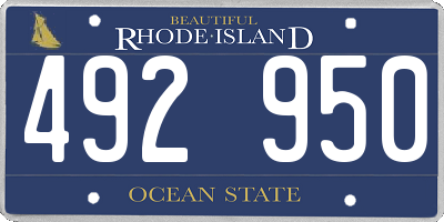 RI license plate 492950