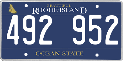RI license plate 492952