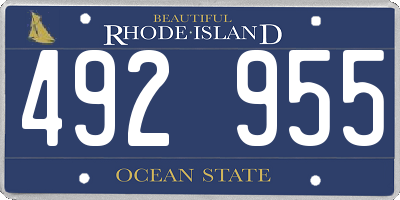 RI license plate 492955