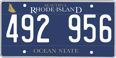 RI license plate 492956