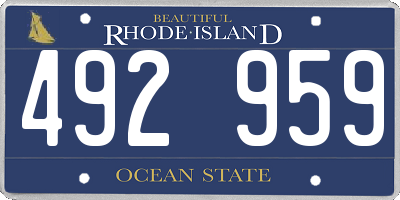 RI license plate 492959