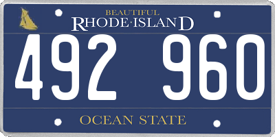RI license plate 492960